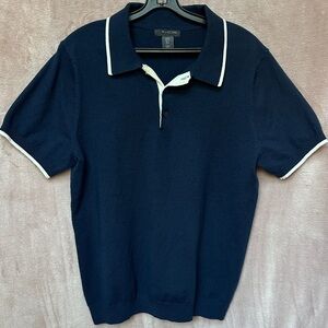 Marconi Navy Blue Men's Polo Sweater Shirt Size Medium